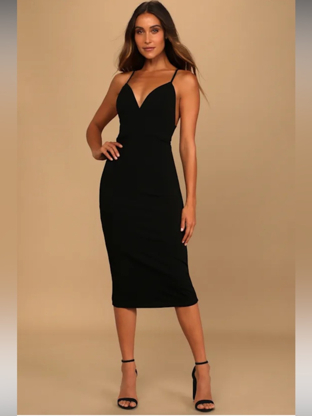 NWT- All In Favor Dress Black Midi
Back Zip Dress